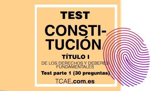 Test TCAE constitucion española titulo I1 De los Derechos y Deberes Fundamentales Parte 1