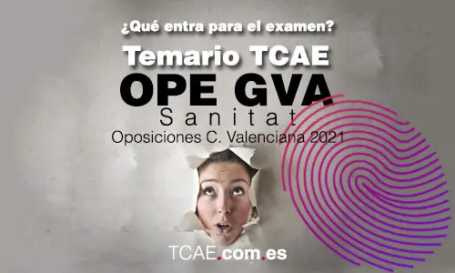 Temario tcae ope sas Técnico en cuidados auxiliares de enfermería oposición Comunidad Valenciana 2021
