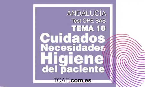 Test TCAE Auxiliar de Enfermería Tema 18 Atención y cuidados del paciente en las necesidades de Higiene OPE Oposiciones SAS