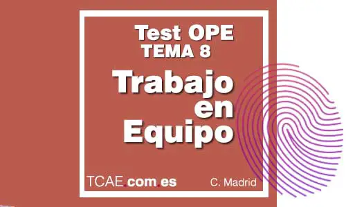 Test TCAE Auxiliar de Enfermería Tema 8 Trabajo en Equipo Comunidad Madrid OPE Oposiciones SERMAS