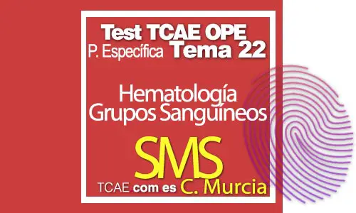Test-TCAE-OPE-Auxiliar-de-Enfermería-Comunidad-Comunidad-de-Murcia-Parte-Específica-SMS-Hematología Grupos Sanguíneos-Tema-22